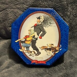 😉Bundle Days😉 Vintage 1997 Limited Edition Snickers Tin Normal Rockwell Holiday
